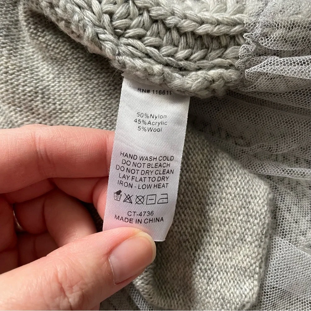 Antropologie Amadi grey knit cardigan size L - Picture 6 of 15